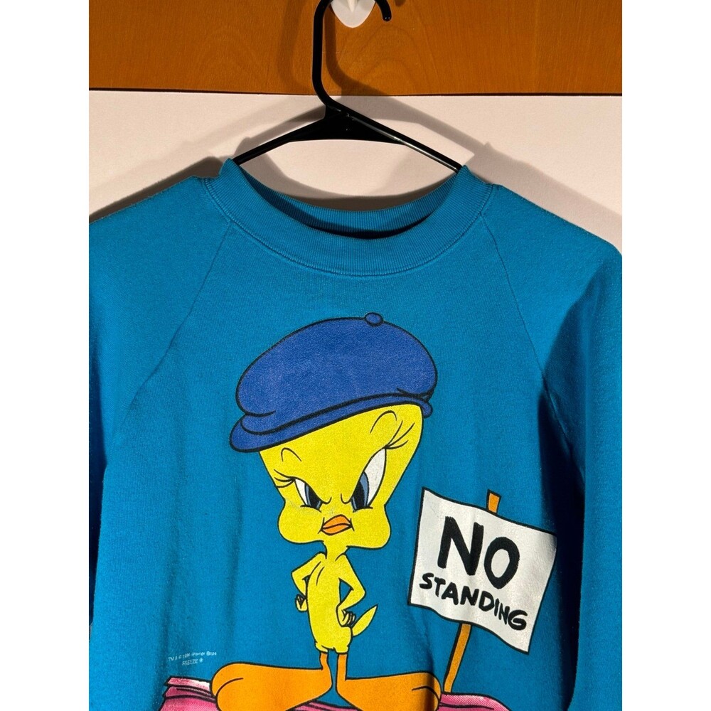 Vintage 1996 LOONEY TUNES Tweety Bad As I Wanna Be Sweater Women Medium M - Picture 2 of 9